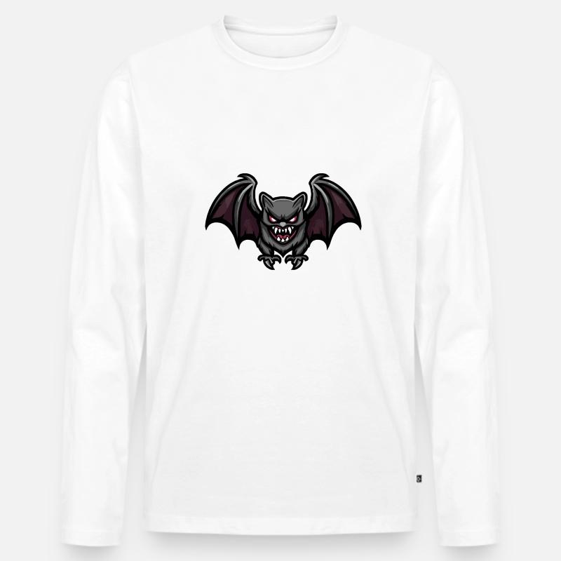 Fledermaus Halloween Comic Blutsauger - Männer Premium Bio Langarmshirt - undefined