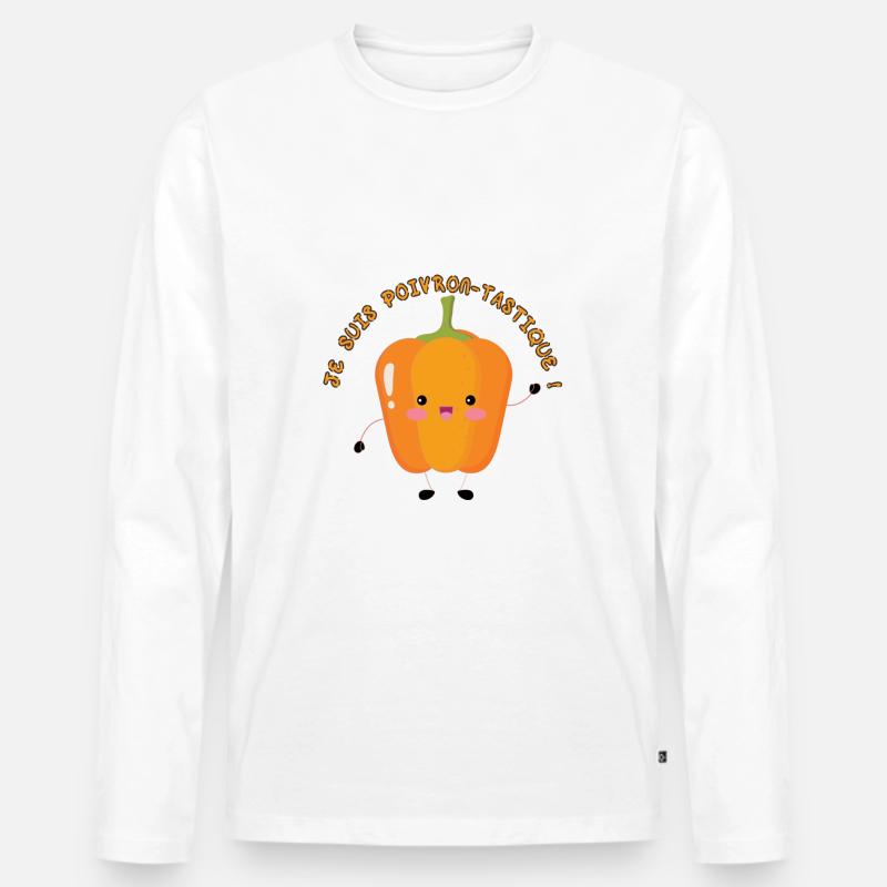 Ich bin ein tastischer Pfeffer - Männer Premium Bio Langarmshirt - Weiß