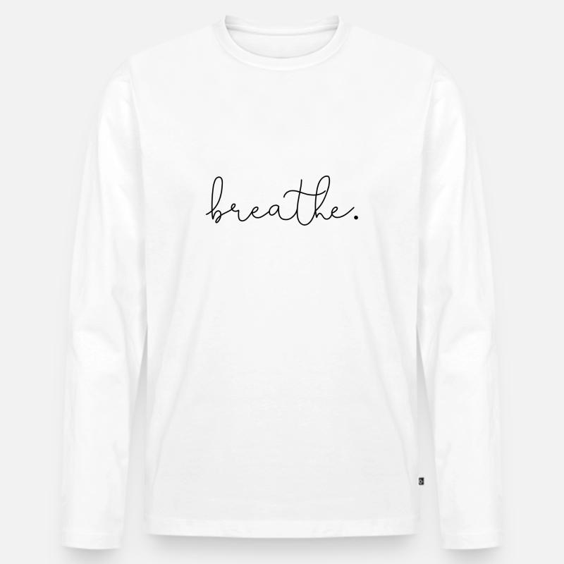 breathe - Männer Premium Bio Langarmshirt - Weiß