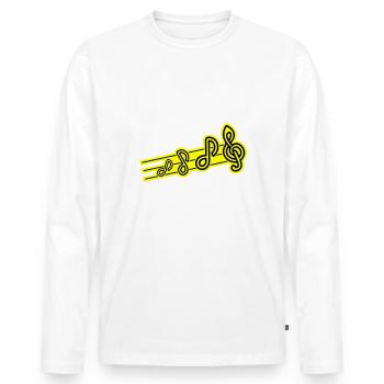 Music Symbol clef - Men's Premium Organic Long Sleeve Shirt - white - Front - Nico (187cm)
