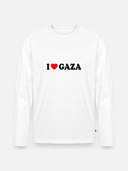 I love gaza - Men's Premium Organic Long Sleeve Shirt - white