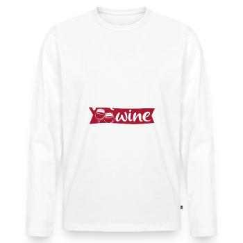 Muttertag - Mama needs some wine - Geschenk - Männer Premium Bio Langarmshirt - Weiß - Vorne - Nico (187cm)