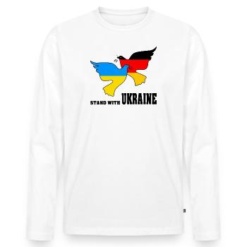 Ukraine - T-shirt manches longues Premium bio Homme - blanc - Devant - Nico (187cm)