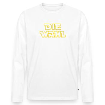 Die Wahl du hast - Wähler - Stimme - Männer Premium Bio Langarmshirt - Weiß - Vorne - Nico (187cm)