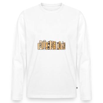 Livres Pastel Orange - T-shirt manches longues Premium bio Homme - blanc - Devant - Nico (187cm)