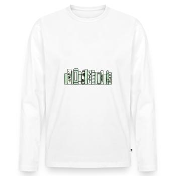 Livres Pastel Vert - T-shirt manches longues Premium bio Homme - blanc - Devant - Nico (187cm)
