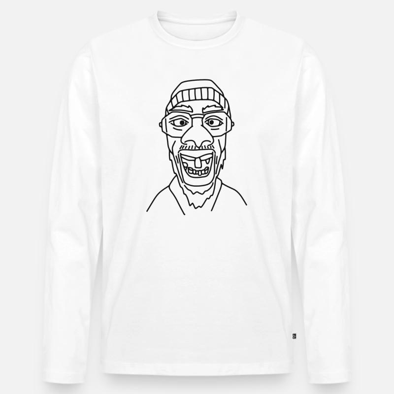 Cooler Typ - Männer Premium Bio Langarmshirt - Weiß