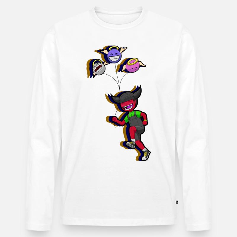 Devil_girl - Männer Premium Bio Langarmshirt - Weiß