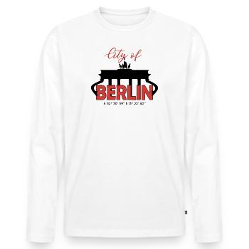 Berlin - T-shirt manches longues Premium bio Homme - blanc - Devant - Nico (187cm)