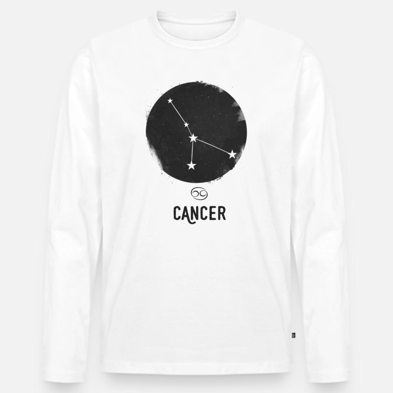 Krebs-Sternzeichen - Männer Premium Bio Langarmshirt - Weiß