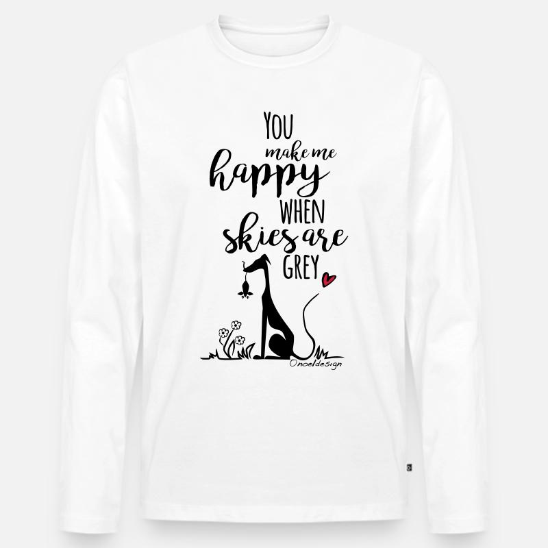 You make me happy - Männer Premium Bio Langarmshirt - Weiß