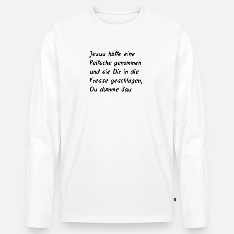 Zitat frei nach Kinski - Männer Premium Bio Langarmshirt - Weiß