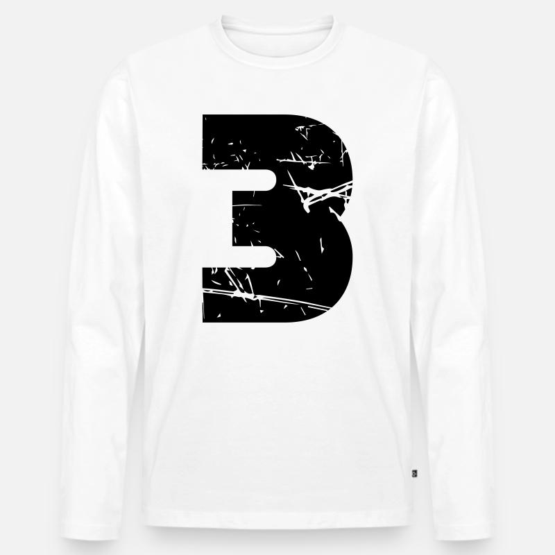3 - Männer Premium Bio Langarmshirt - Weiß