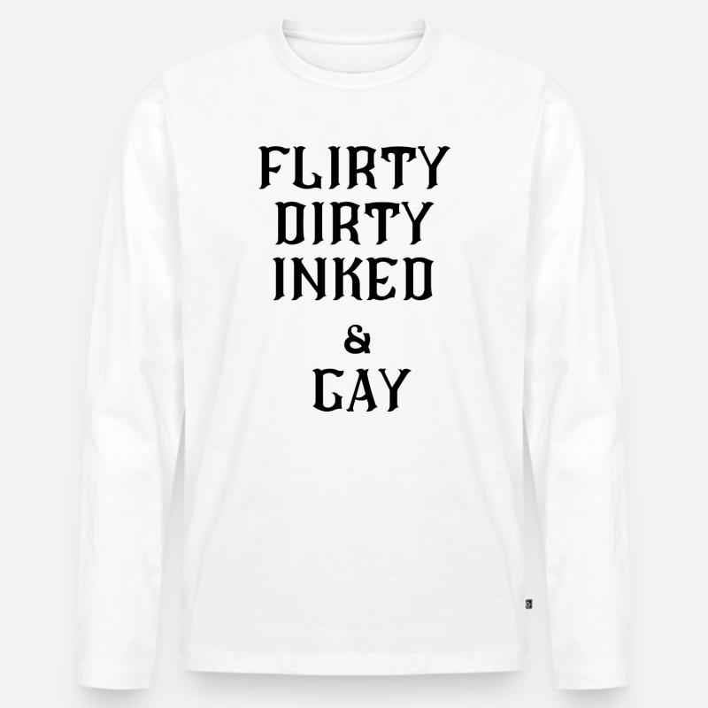 Flirty lesbischer Text - Männer Premium Bio Langarmshirt - Weiß