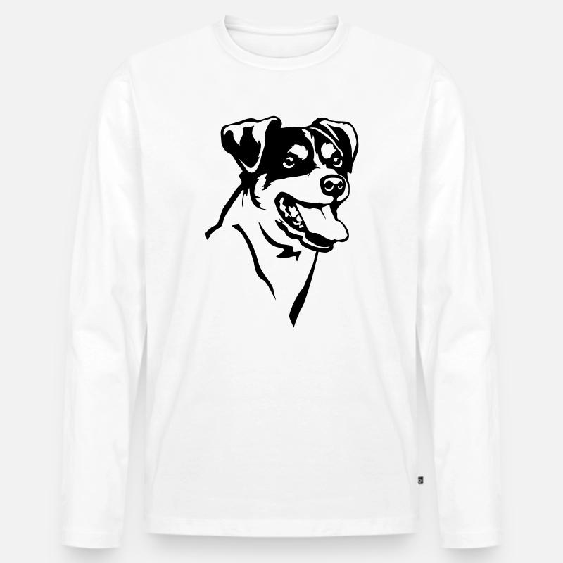 Bodeguero Andaluz Kopf - Männer Premium Bio Langarmshirt - Weiß