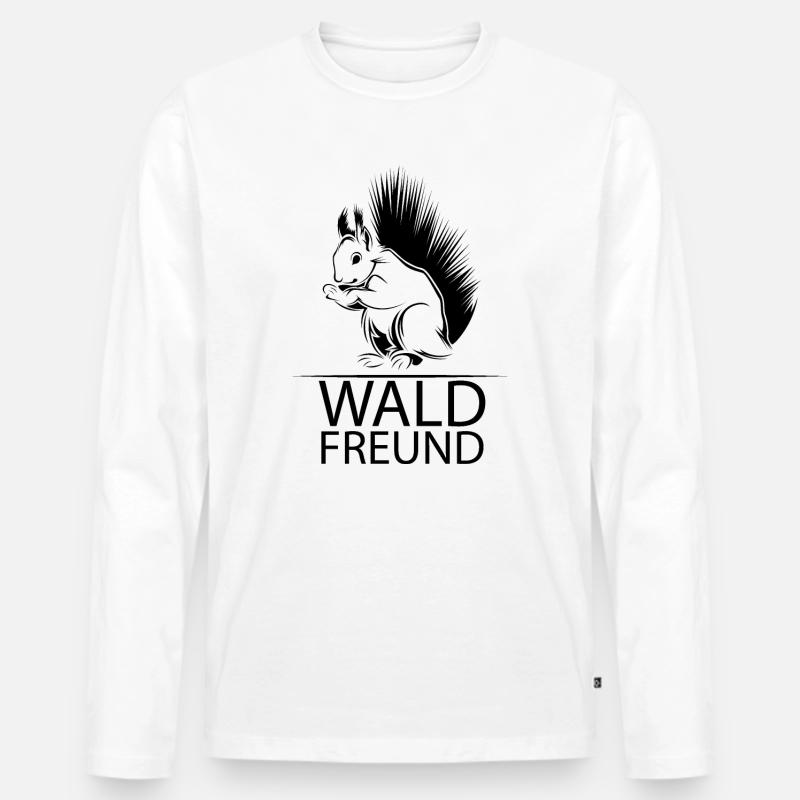 Waldfreund Eichhörnchen Wald Tiere Symbol Sprüche - Männer Premium Bio Langarmshirt - Weiß