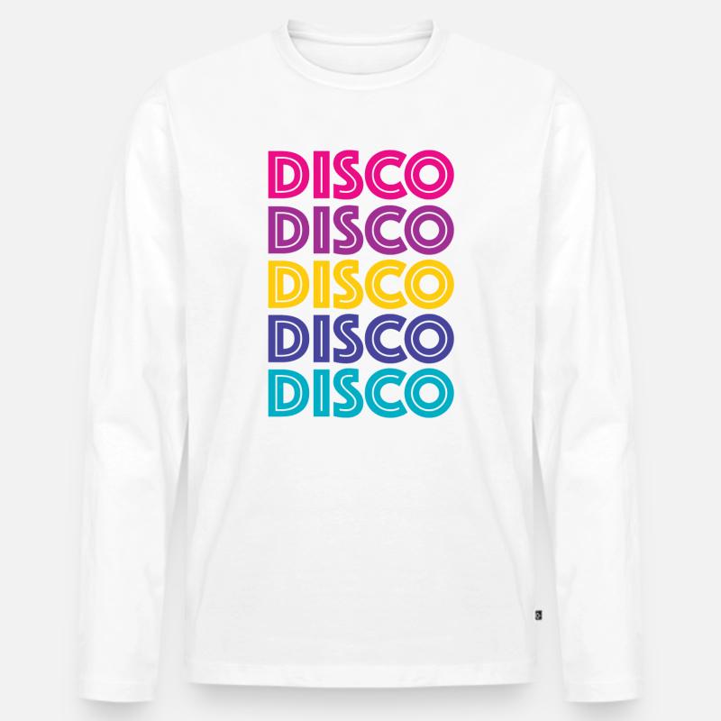 Disco Disco Disco - Männer Premium Bio Langarmshirt - Weiß