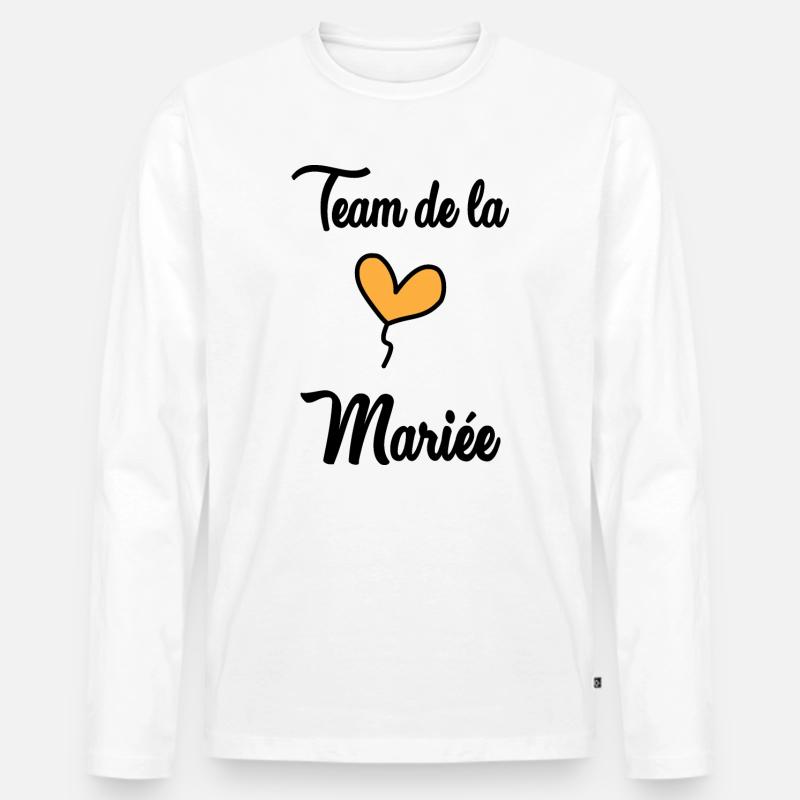 BRAUT-TEAM - Männer Premium Bio Langarmshirt - Weiß