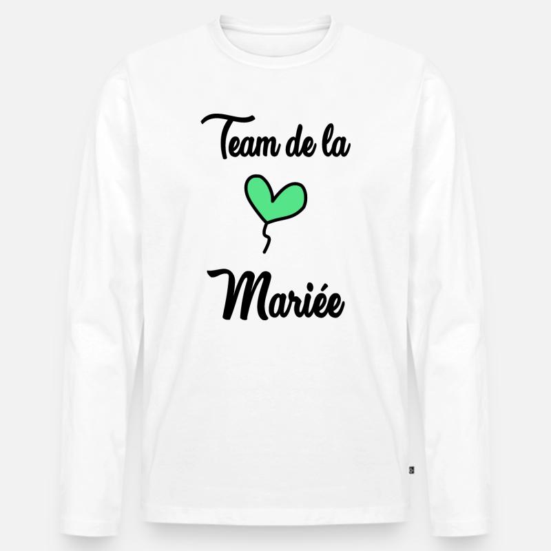 TEAM BRIDAL - Männer Premium Bio Langarmshirt - Weiß