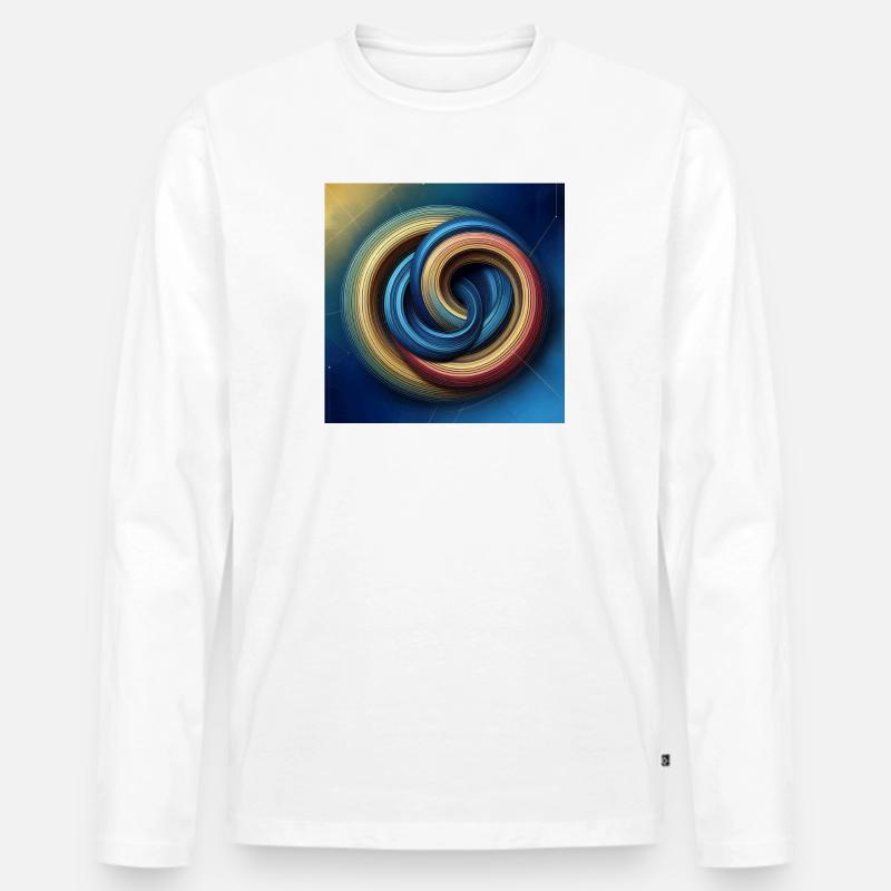 Kreise 1 - Männer Premium Bio Langarmshirt - Weiß