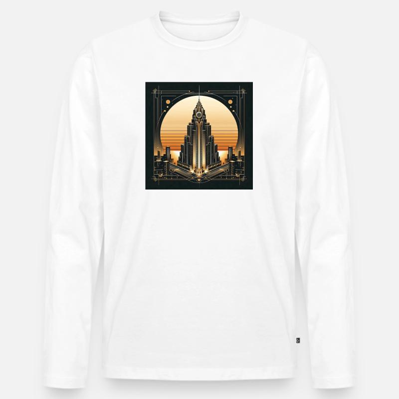 Wolkenkratzer 1 - Männer Premium Bio Langarmshirt - Weiß
