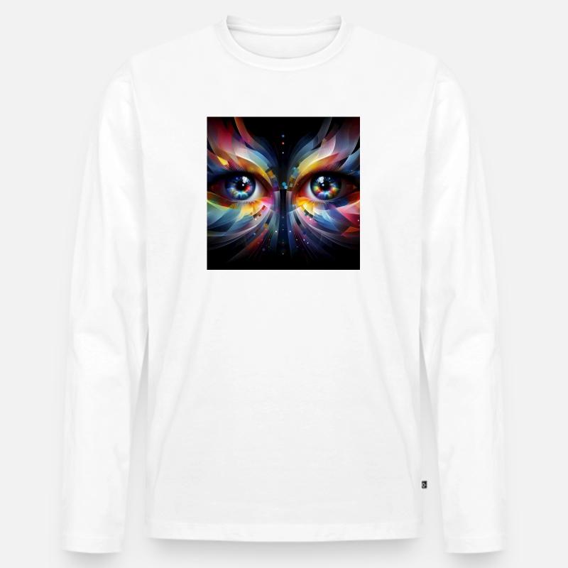 Augen 2 - Männer Premium Bio Langarmshirt - Weiß