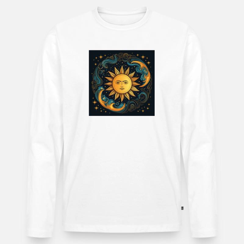 Sonnenmondzyklus kosmische Kunst - Männer Premium Bio Langarmshirt - Weiß