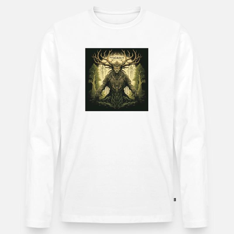 Pediadis Waldgeist - Männer Premium Bio Langarmshirt - Weiß