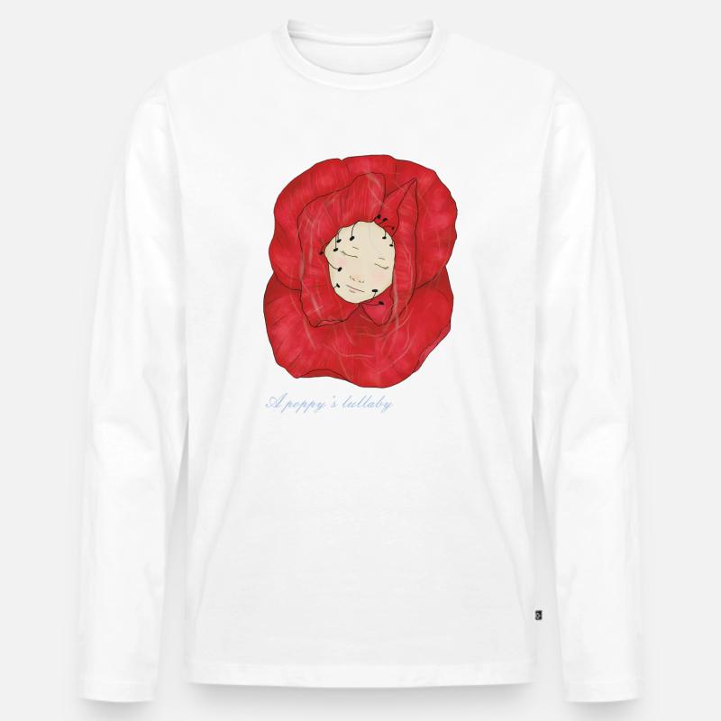 Ein einschläfernder Mohn - Männer Premium Bio Langarmshirt - Weiß