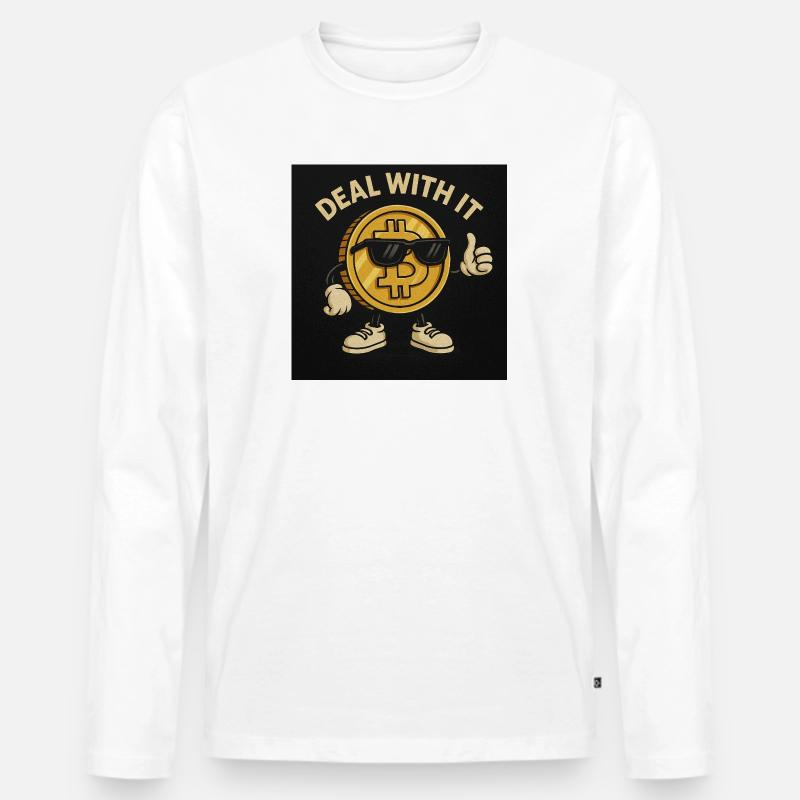 Bitcoin - Männer Premium Bio Langarmshirt - Weiß