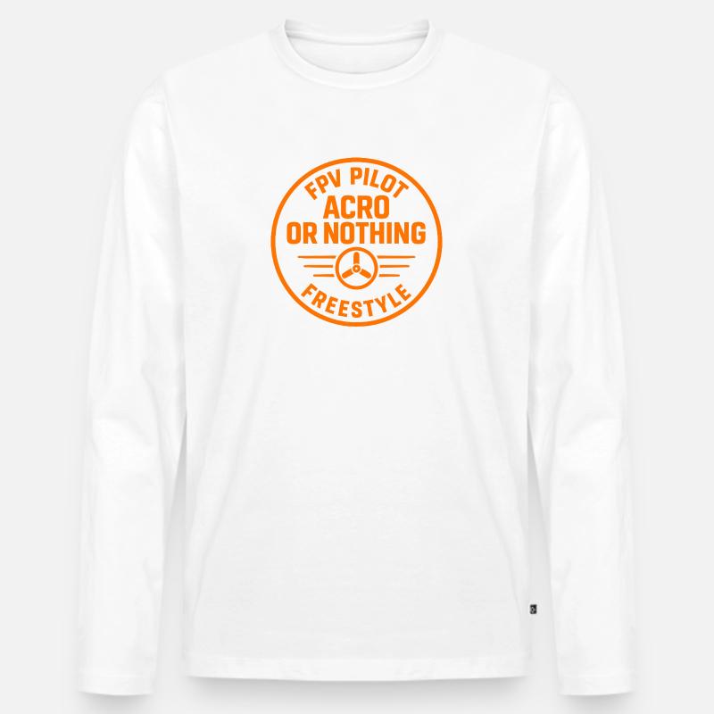 FPV Pilot Acro Freestyle Design - Männer Premium Bio Langarmshirt - Weiß