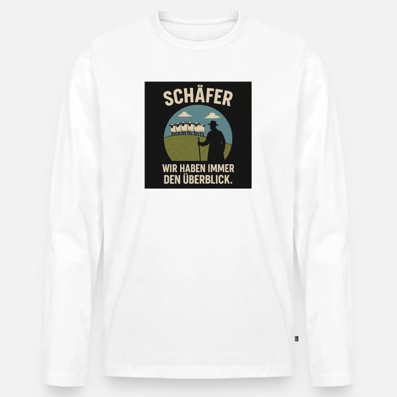 Schäferblick Wir haben Überblick - Männer Premium Bio Langarmshirt - Weiß