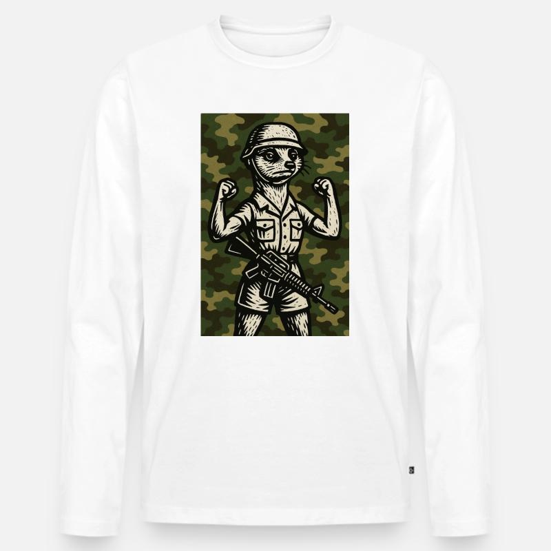 erdmännchen comic helden - Männer Premium Bio Langarmshirt - Weiß
