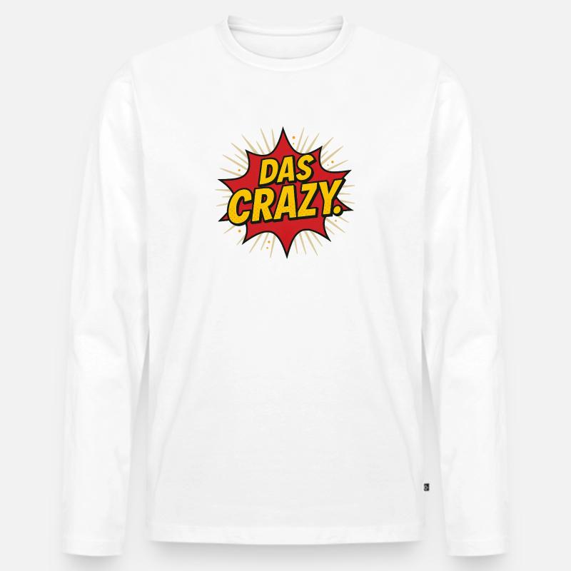 Comic Explosion Text Design - Männer Premium Bio Langarmshirt - Weiß