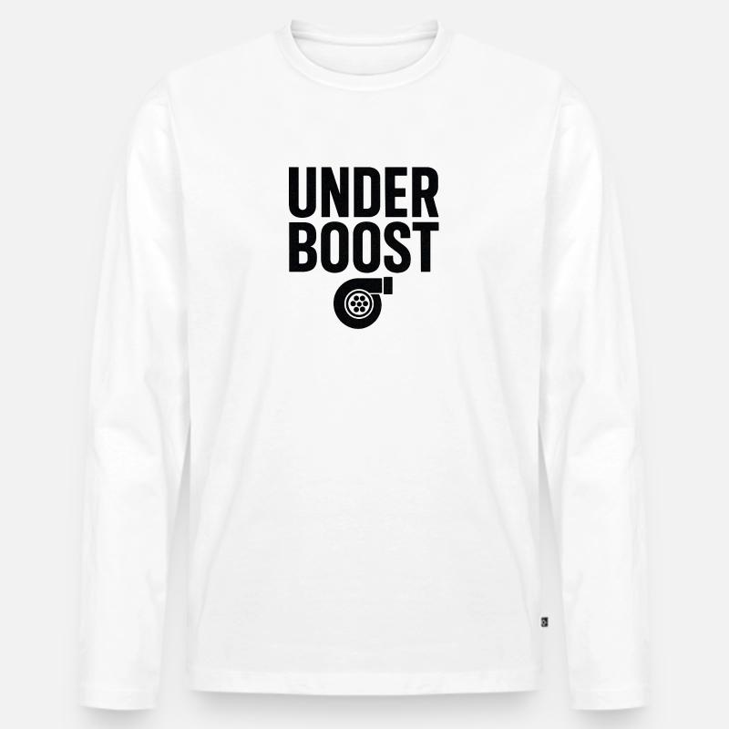 Unter Boost Logo Design - Männer Premium Bio Langarmshirt - Weiß