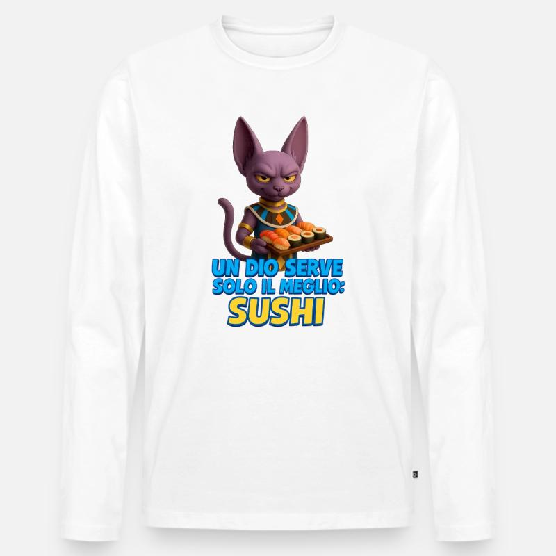 Un_Dio_e_il_Sushi_Perfetto - Männer Premium Bio Langarmshirt - Weiß