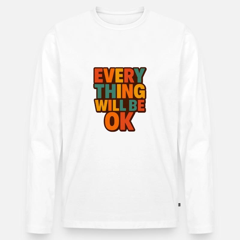 Alles wird gut, Retro-Typ - Männer Premium Bio Langarmshirt - Weiß