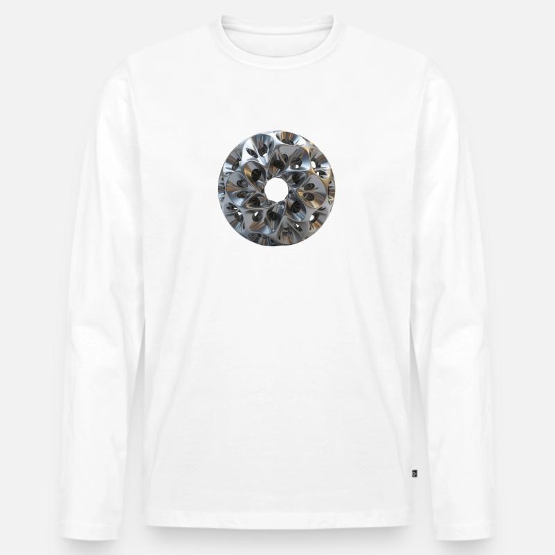 Titanium - Männer Premium Bio Langarmshirt - Weiß