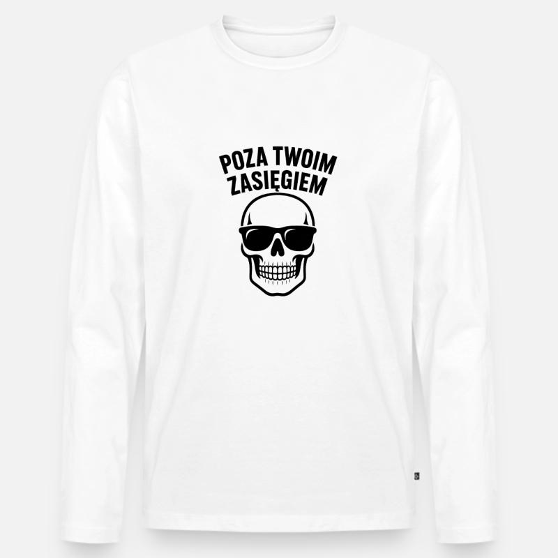 Außerhalb Ihrer Reichweite - Männer Premium Bio Langarmshirt - Weiß