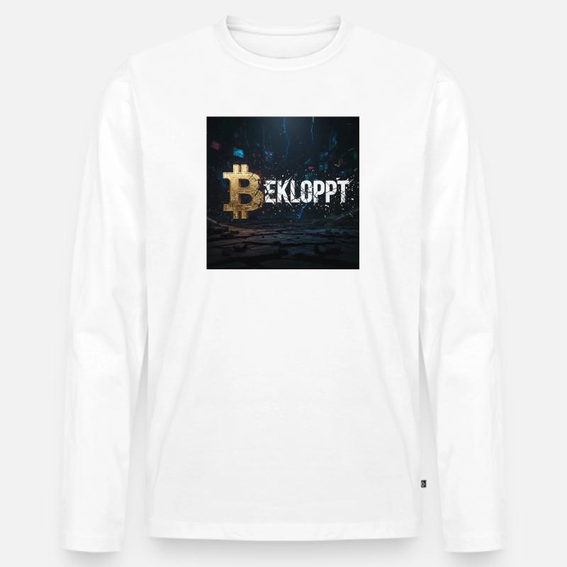 Bitcoin Explosion Krypto Chaos - Männer Premium Bio Langarmshirt - Weiß