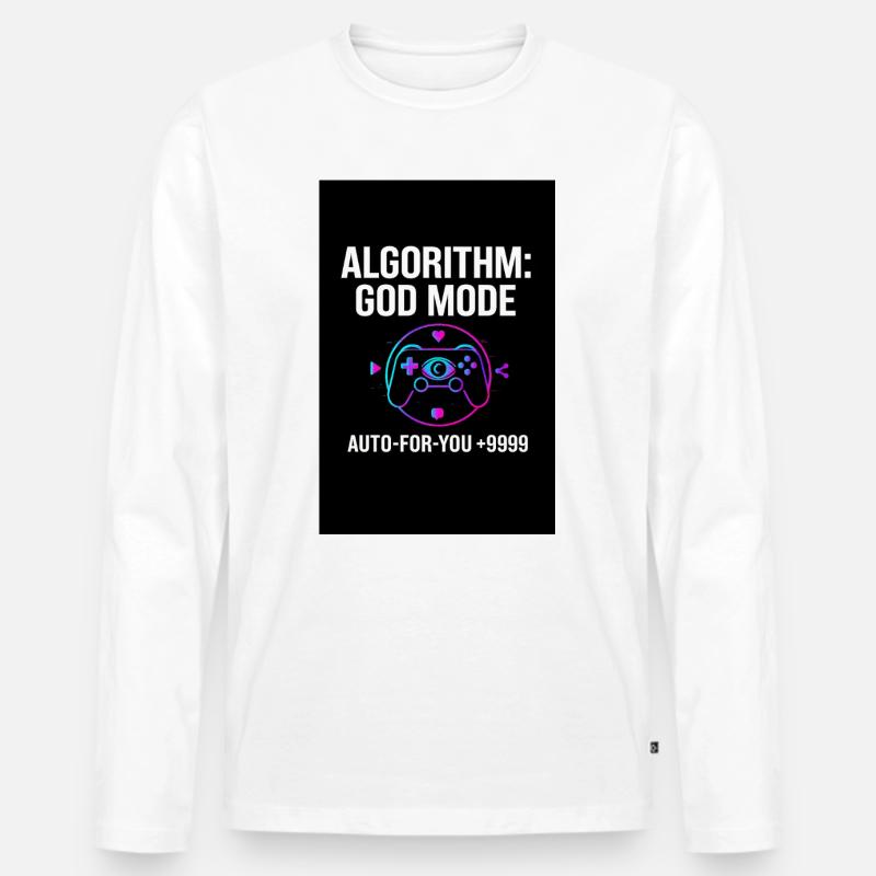 Algorithm God Mode - Men's Premium Organic Long Sleeve Shirt - white