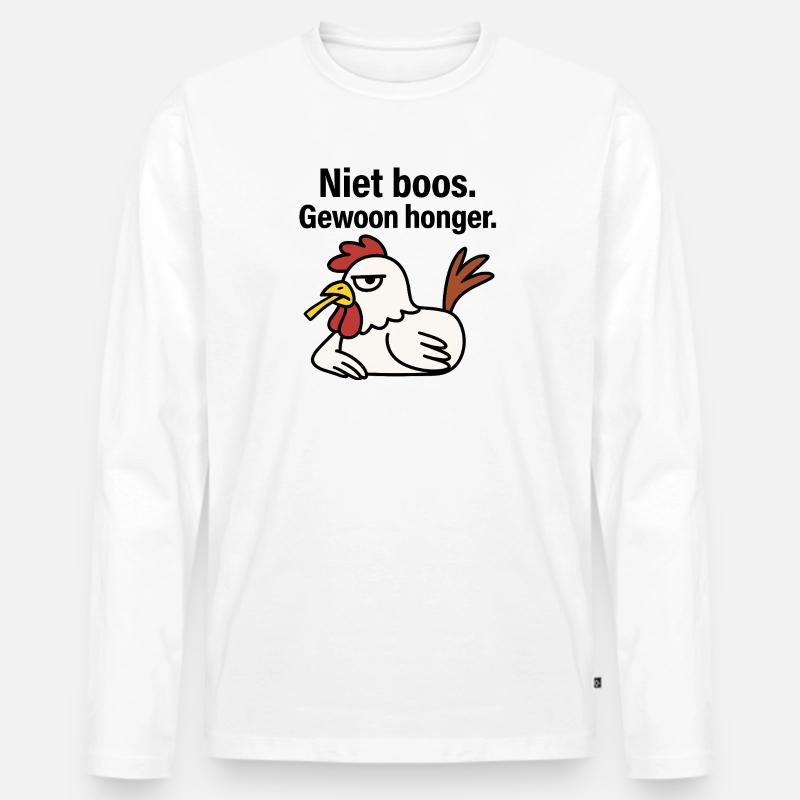 Werde nicht wütend. Nur Hunger. - Männer Premium Bio Langarmshirt - Weiß