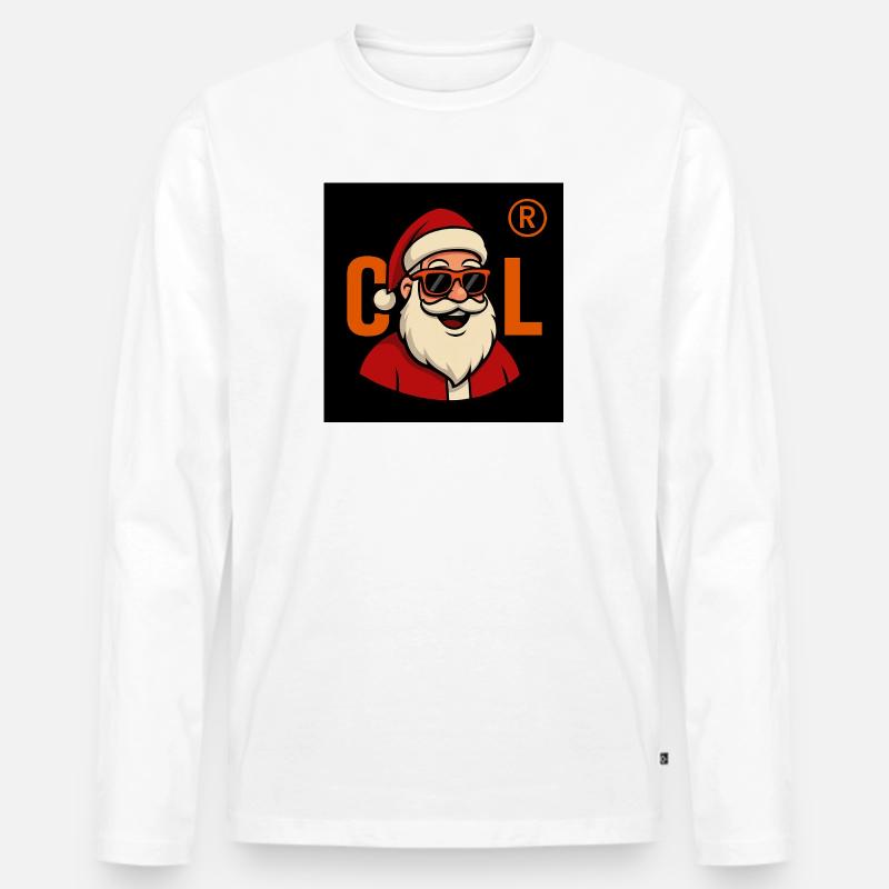 Sinterklaas mit Sonnenbrille - Männer Premium Bio Langarmshirt - Weiß