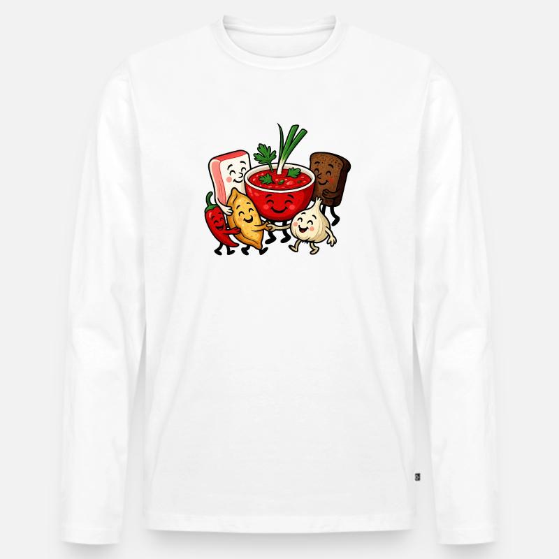 Bunter Borsch Freundschaft - Männer Premium Bio Langarmshirt - Weiß