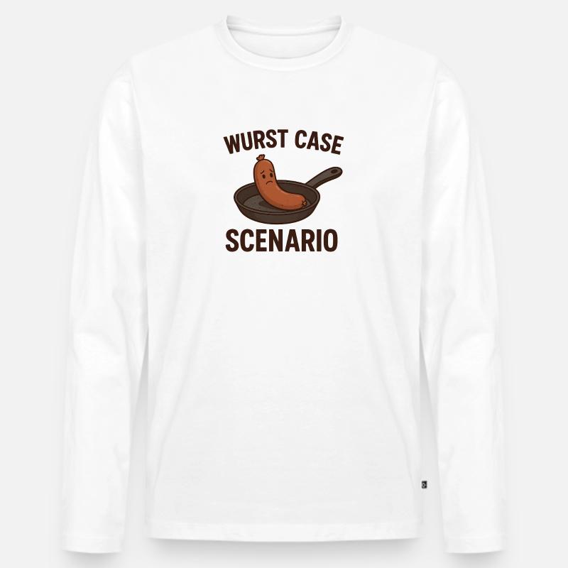 Wurst Case Scenario  - Männer Premium Bio Langarmshirt - Weiß