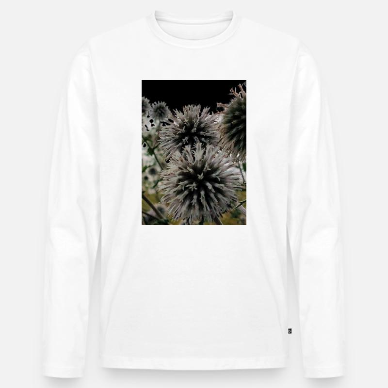 Impression über Disteln - Männer Premium Bio Langarmshirt - Weiß