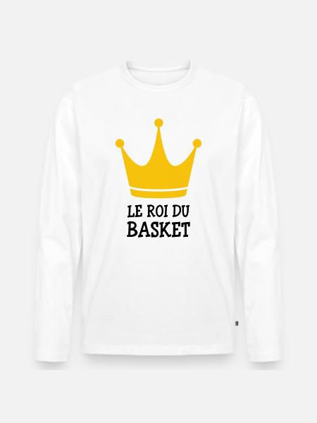 Le Roi du Basket - T-shirt manches longues Premium bio Homme - blanc