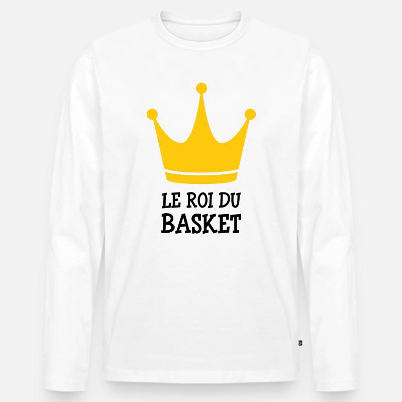 Der König des Basketballs - Männer Premium Bio Langarmshirt - Weiß