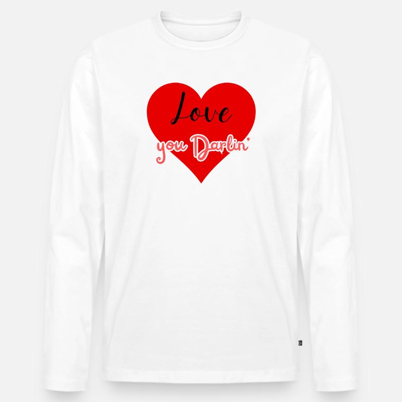 Ich liebe dich, Liebling. - Männer Premium Bio Langarmshirt - Weiß