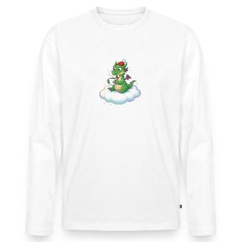 Fire-Blowers on Clouds - Men's Premium Organic Long Sleeve Shirt - white - Front - Nico (187cm)